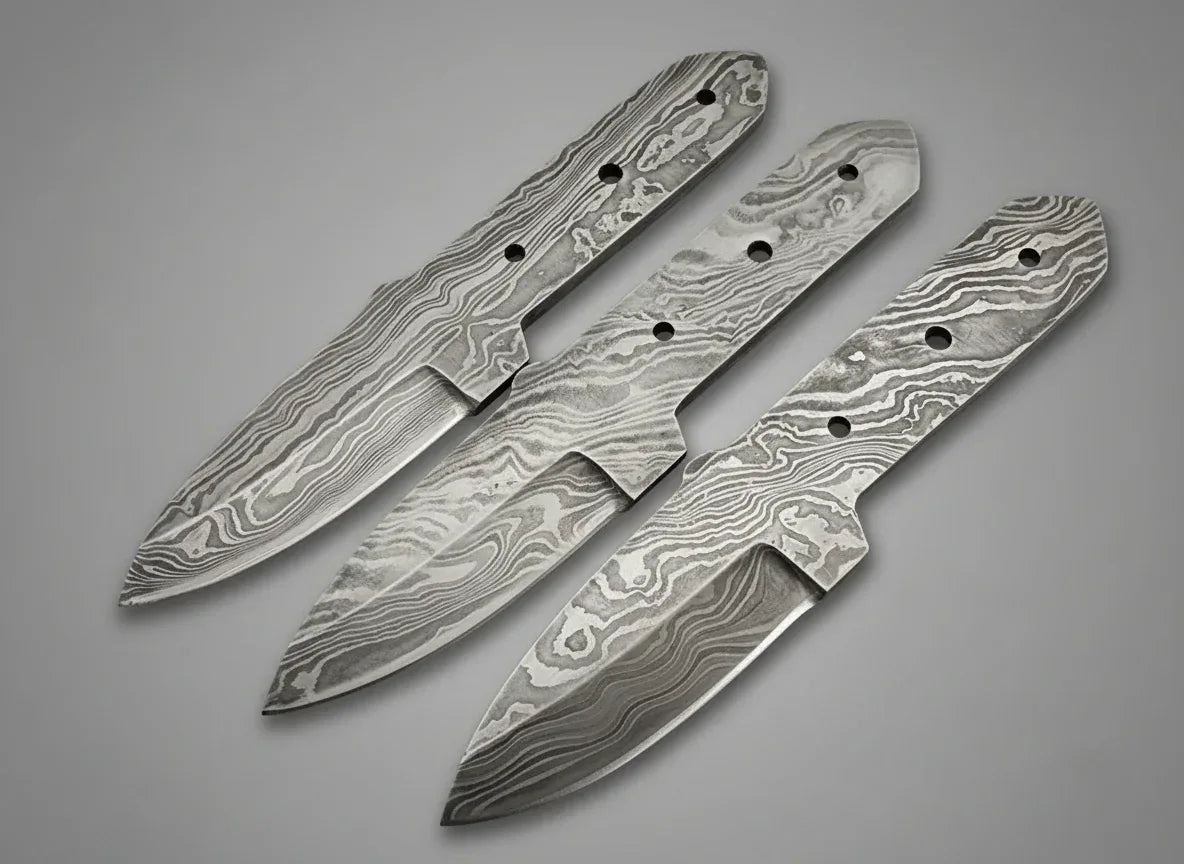 Hand Forged Damascus Boot Knife Blank Blade – B14 - Jayger