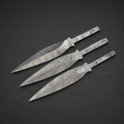 Hand Forged Damascus Steel Throwing Knife Blank – B15