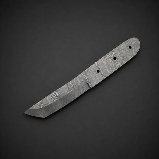 Handmade Damascus Steel Tanto Knife Blank Blade – B21