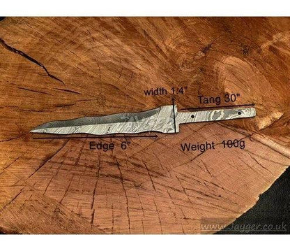 Handmade Damascus Steel Knife-Wavey Blank Blade-Heat Treated- - Jayger