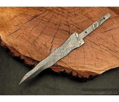 Handmade Damascus Steel Knife-Wavey Blank Blade-Heat Treated- - Jayger