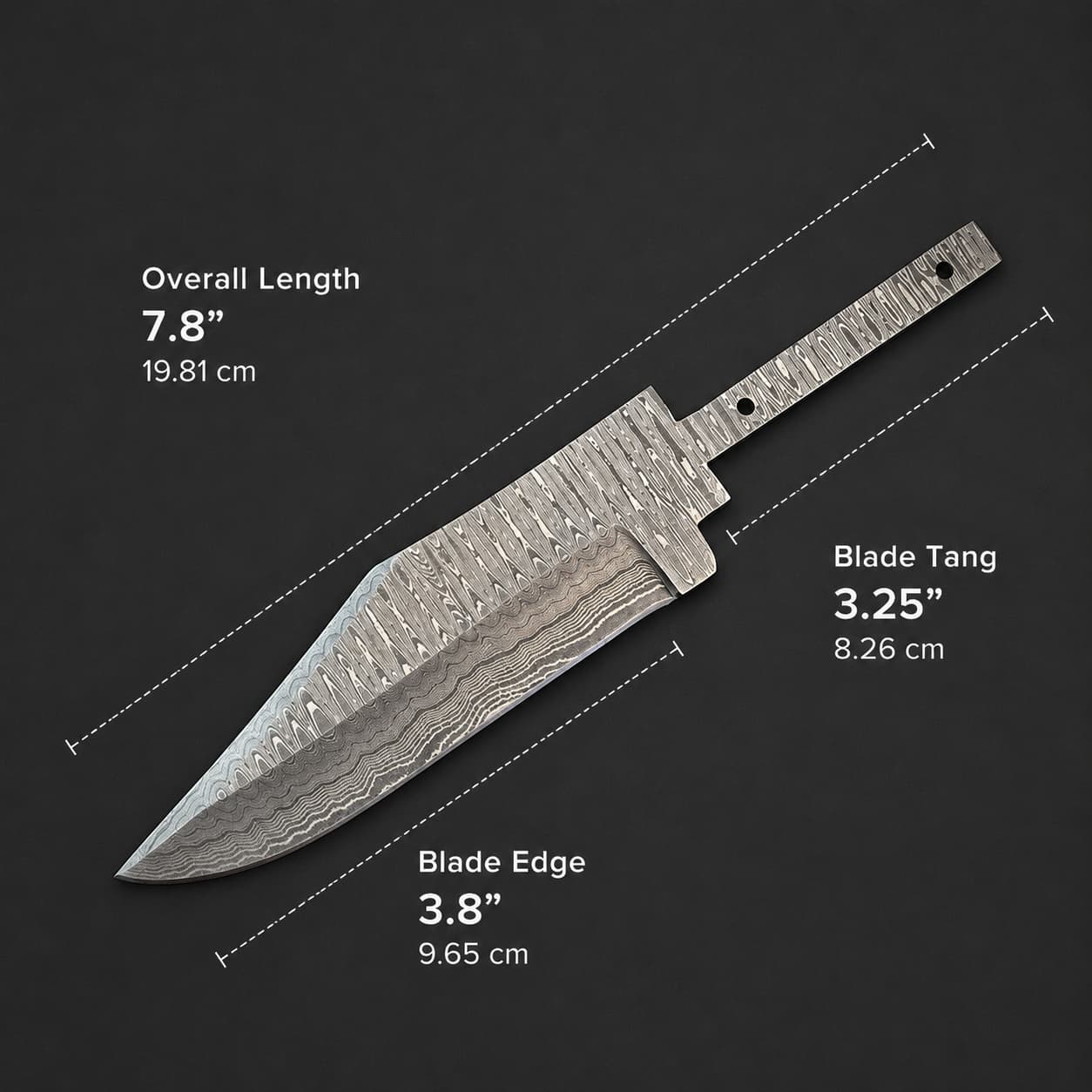 Handmade Damascus Steel Hidden Tang Blank Blade