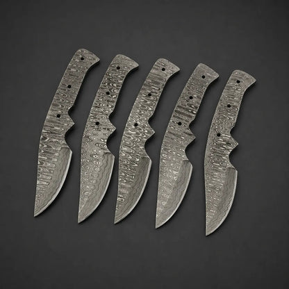 Hand Forged Damascus Steel Skinning Knife Blanks – B100