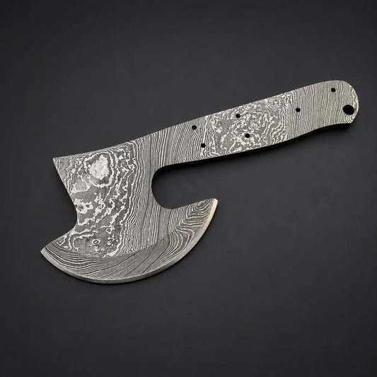 Hand Forged Damascus Cleaver | Hatchet Blank Blade – HB12