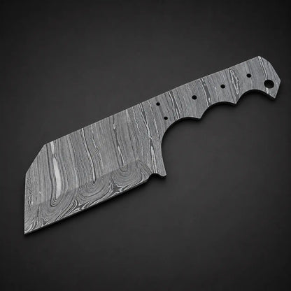 Hand Forged Damascus Steel Cleaver Knife Blank Blade – HB8