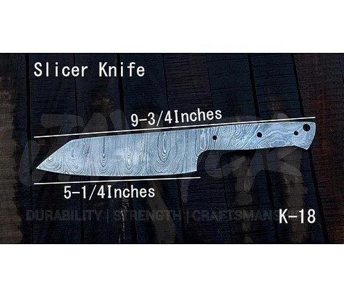Damascus Steel Chef Slicer Knife Blank Blade – K18 - Jayger