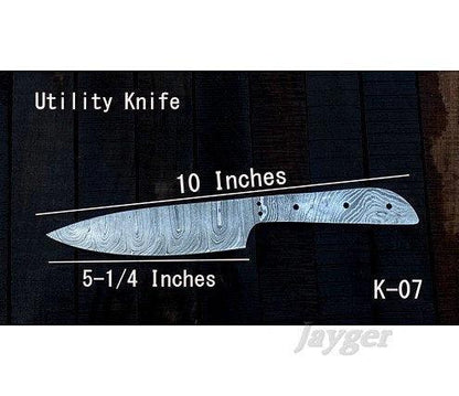 Damascus Steel Utility Knife Blade Blank – K7 - Jayger