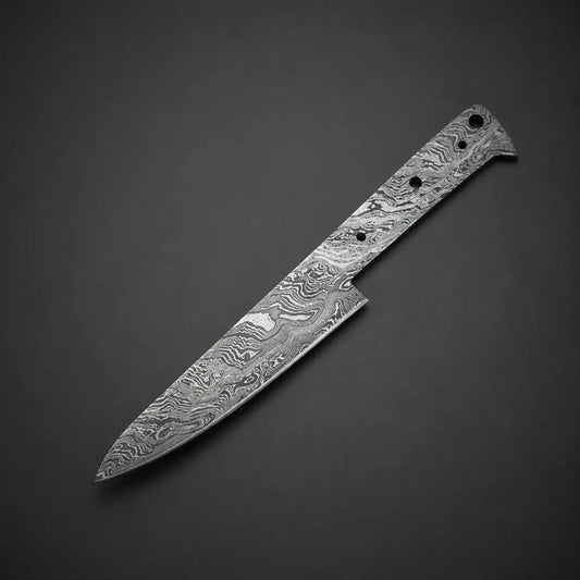 Handmade Damascus Steel Utility Knife Blank Blade – K11