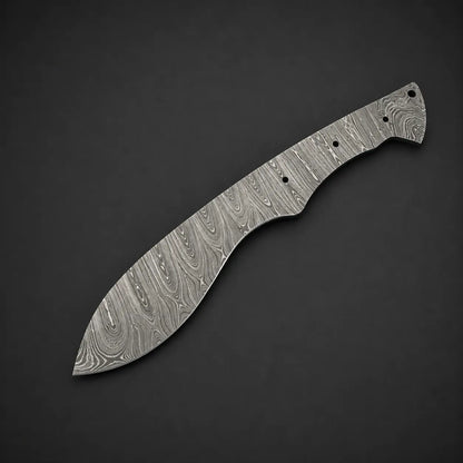 Damascus Steel Kukri Knife Blank Blade -Made to Order
