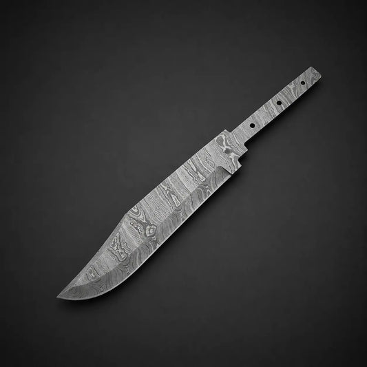 Handmade Damascus Steel Bowie Knife Blank Blade – SD3