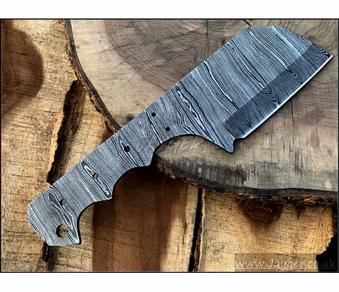 Hand Forged Damascus Steel Cleaver Knife Blank Blade - Blades & Blanks